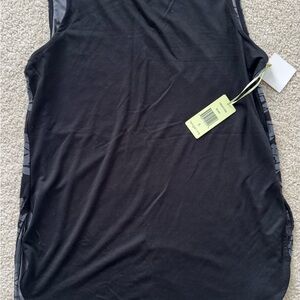 Tangerine Black Sleeveless Tunic with Patterned Side Panels